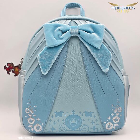 Loungefly Exclusive Disney Cinderella Dress Blue Mini Backpack Bag New main image 6